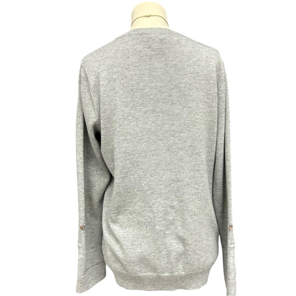 Sundance Gray Merino Wool Blend Button Front Cardigan Sweater PM Petite Medium - Picture 5 of 10